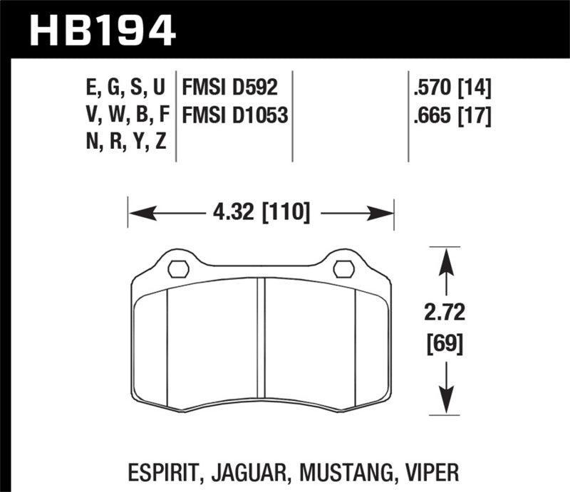 Hawk performance ceramic rear brake pads Chevrolet Camaro SS