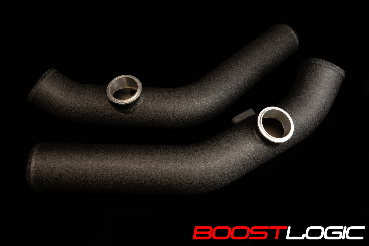 Boost Logic 3 inch Upper Intercooler Pipe Pair Black Wrinkle