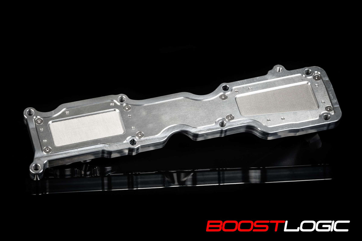 Boost Logic VR38 breathing plate with integrated mesh oil separator filter