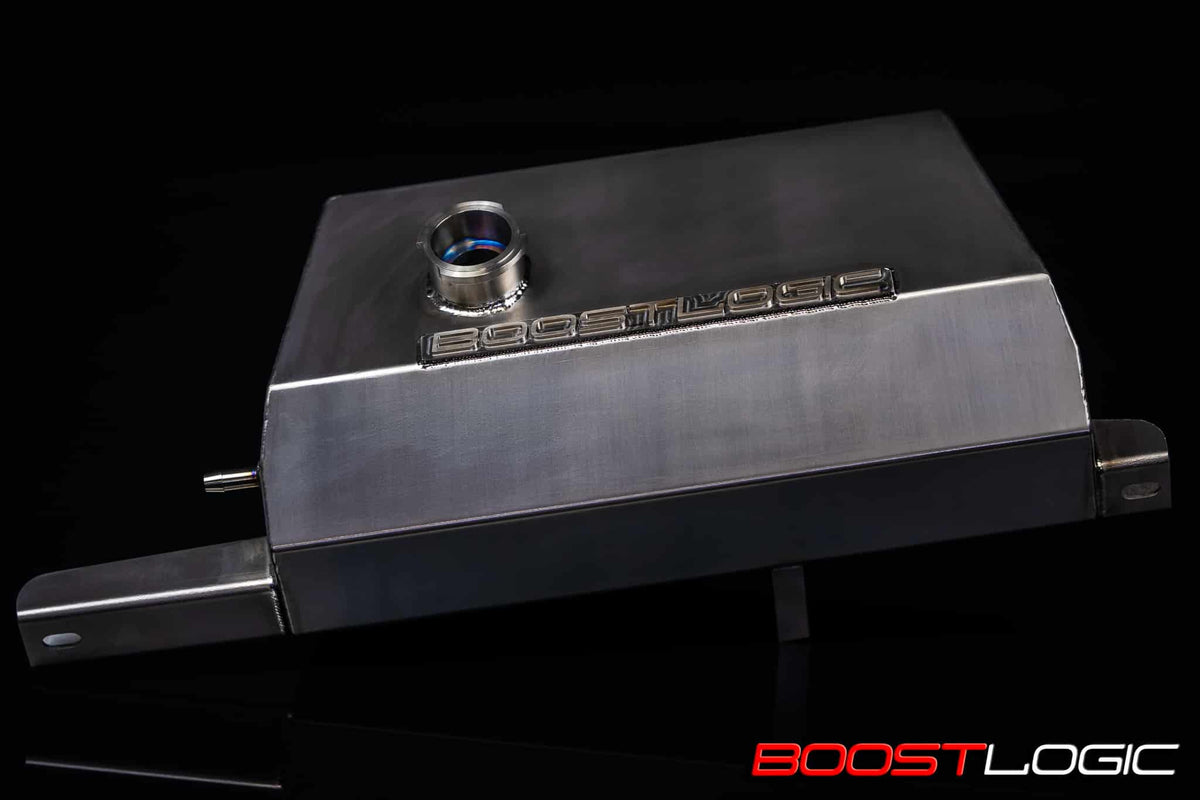 Boost Logic titanium coolant reservoir for Nissan R35 GT-R