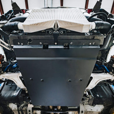 Split Second aluminum engine belly pan for Nissan R35 GTR