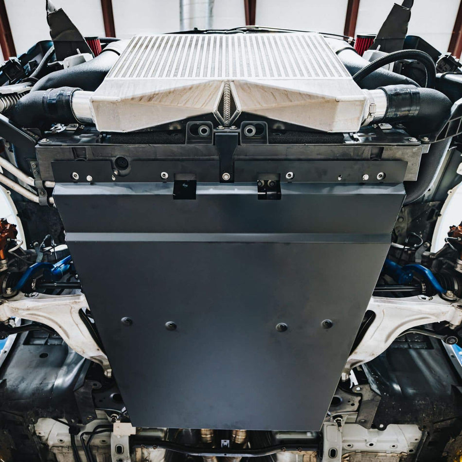 Split Second aluminum engine belly pan for Nissan R35 GTR