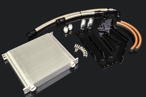Boost Logic oil cooler kit with 12AN fittings for Nissan R35 GT-R