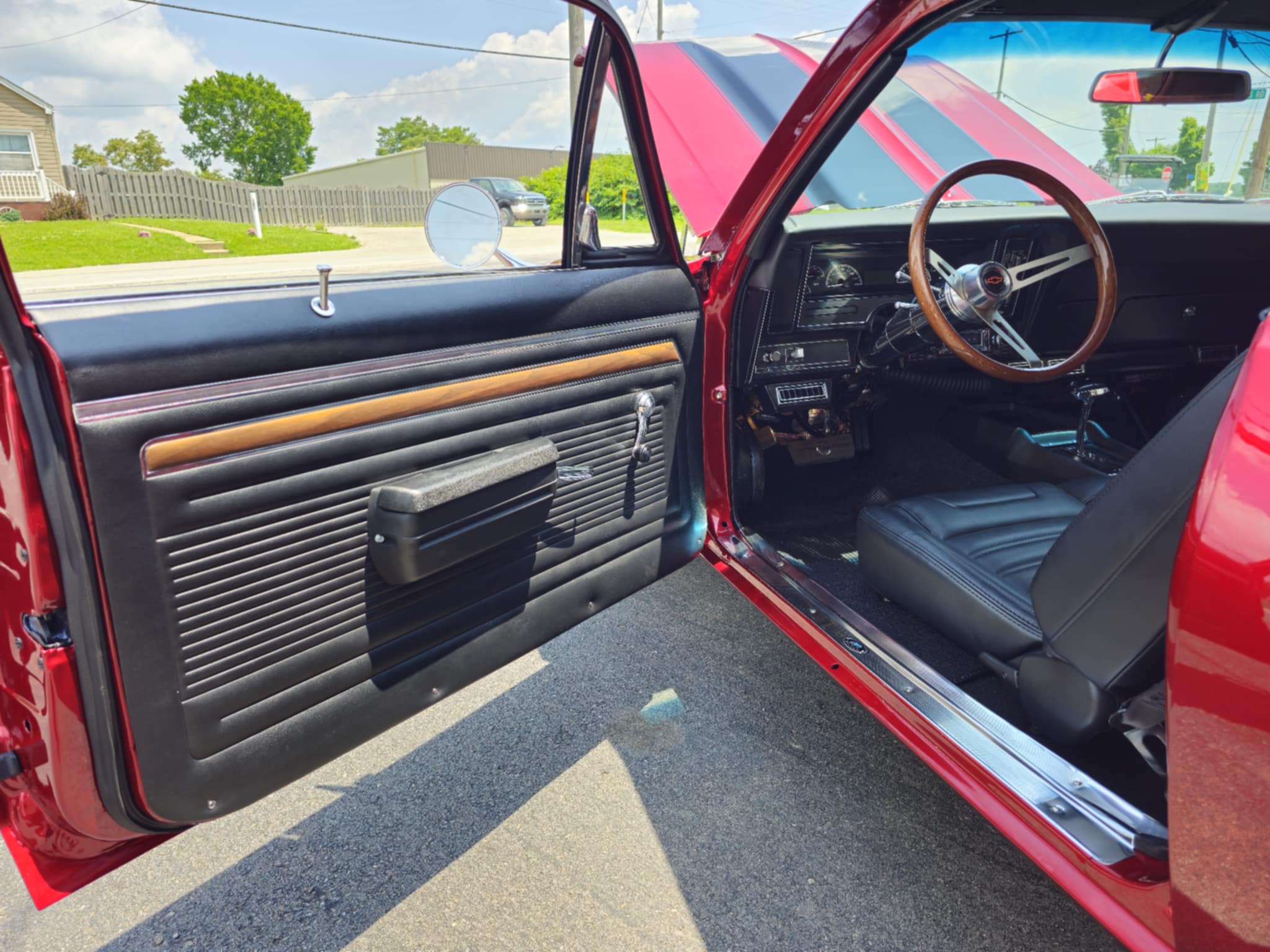 Restored door panel and interior in the 1970 Chevrolet Nova restomod