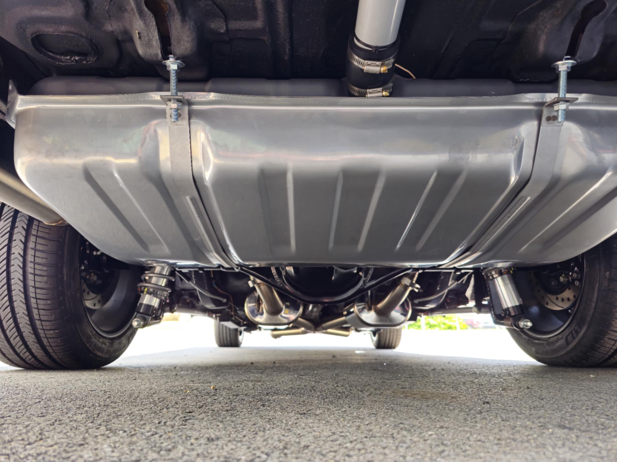 Detailed finished underbody of the 1970 Chevrolet Nova restomod