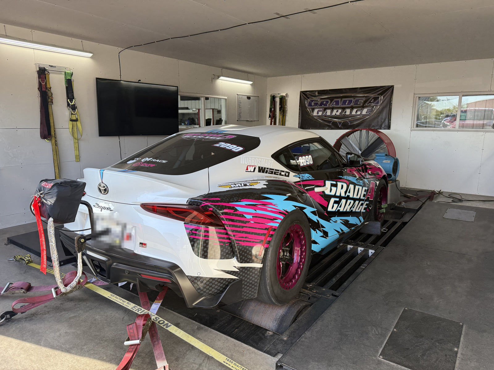 Grade A Garage race car on the DynoJet AWD chassis dynamometer