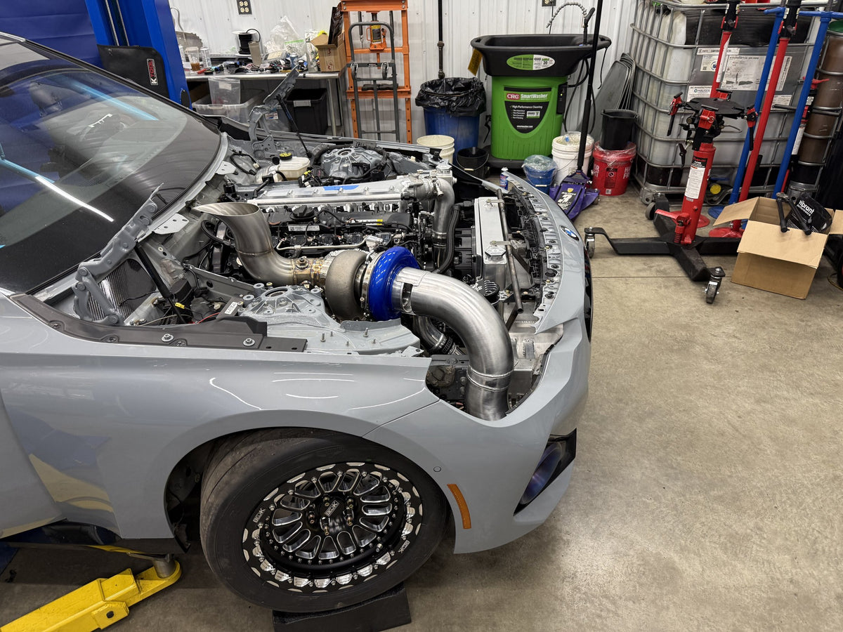 Completed turbo system in the Grade A Garage BMW M240