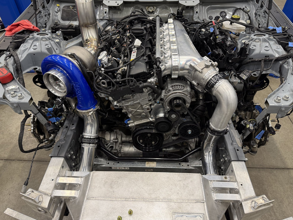 Turbo and cooling package in the Grade A Garage BMW M240