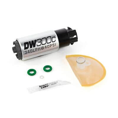 DeatschWerks DW300C fuel pump install kit with mounting clips