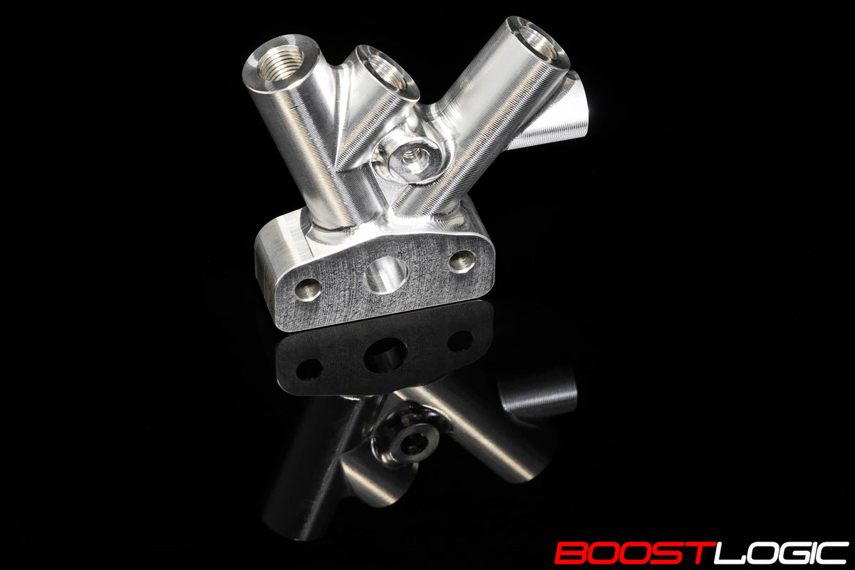 Boost Logic R35 GTR oil distribution block detail view