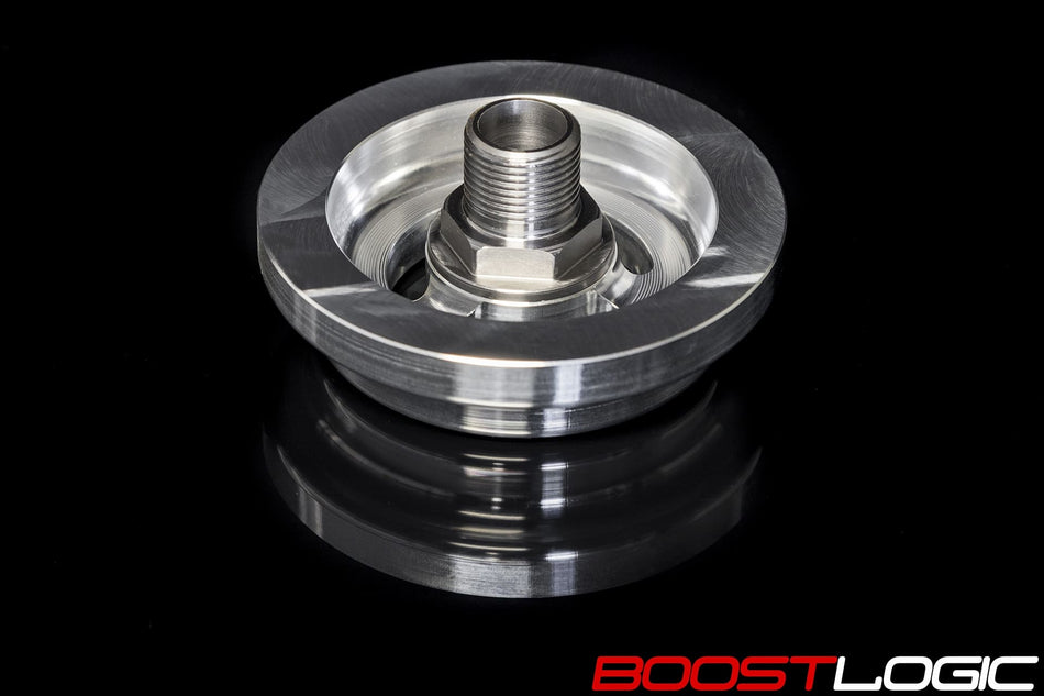 Boost Logic oil filter adapter with WIX racing filter for Nissan R35 GTR