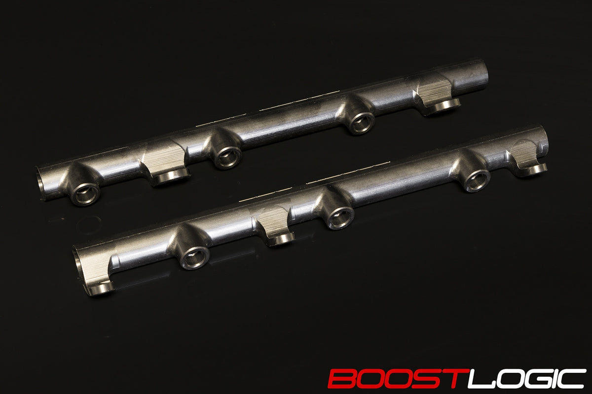 Boost Logic billet fuel rail detail view for R35 GTR