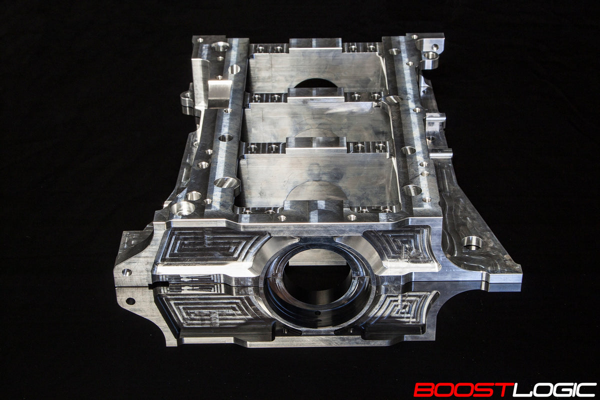 Boost Logic billet girdle for R35 GTR bottom end