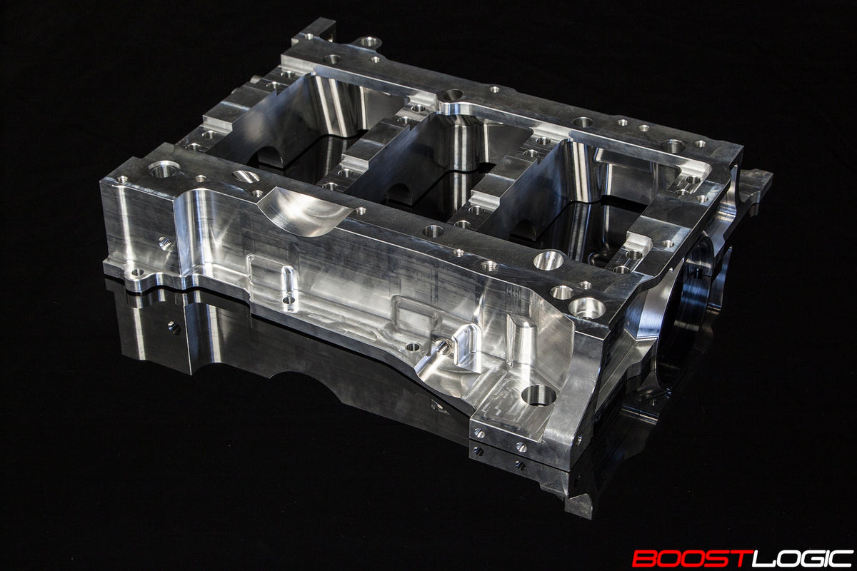 Boost Logic billet aluminum girdle machined detail view