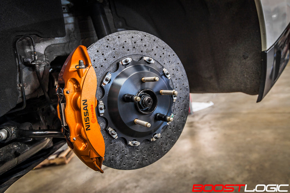 Boost Logic carbon ceramic street strip brake kit for the Nissan R35 GTR