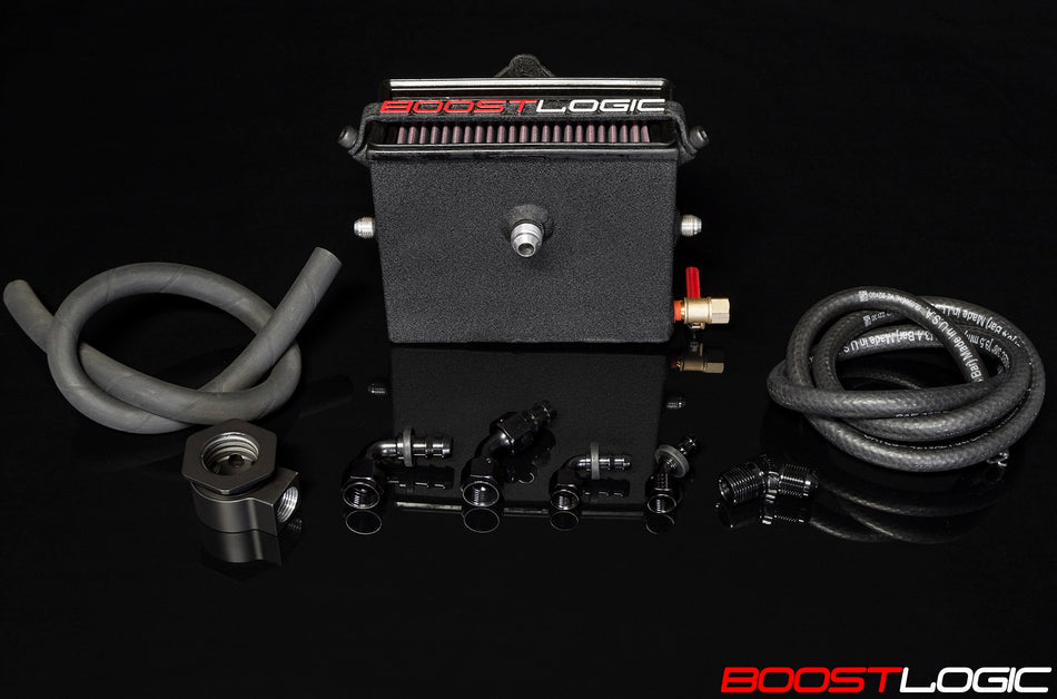 Boost Logic Engine Breathing System with additional oil filler neck vent for Nissan R35 GTR