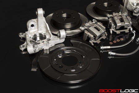 Boost Logic R35 GTR rear brake conversion with knuckle