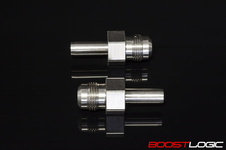 Boost Logic billet titanium valve cover fitting with -8 outlet