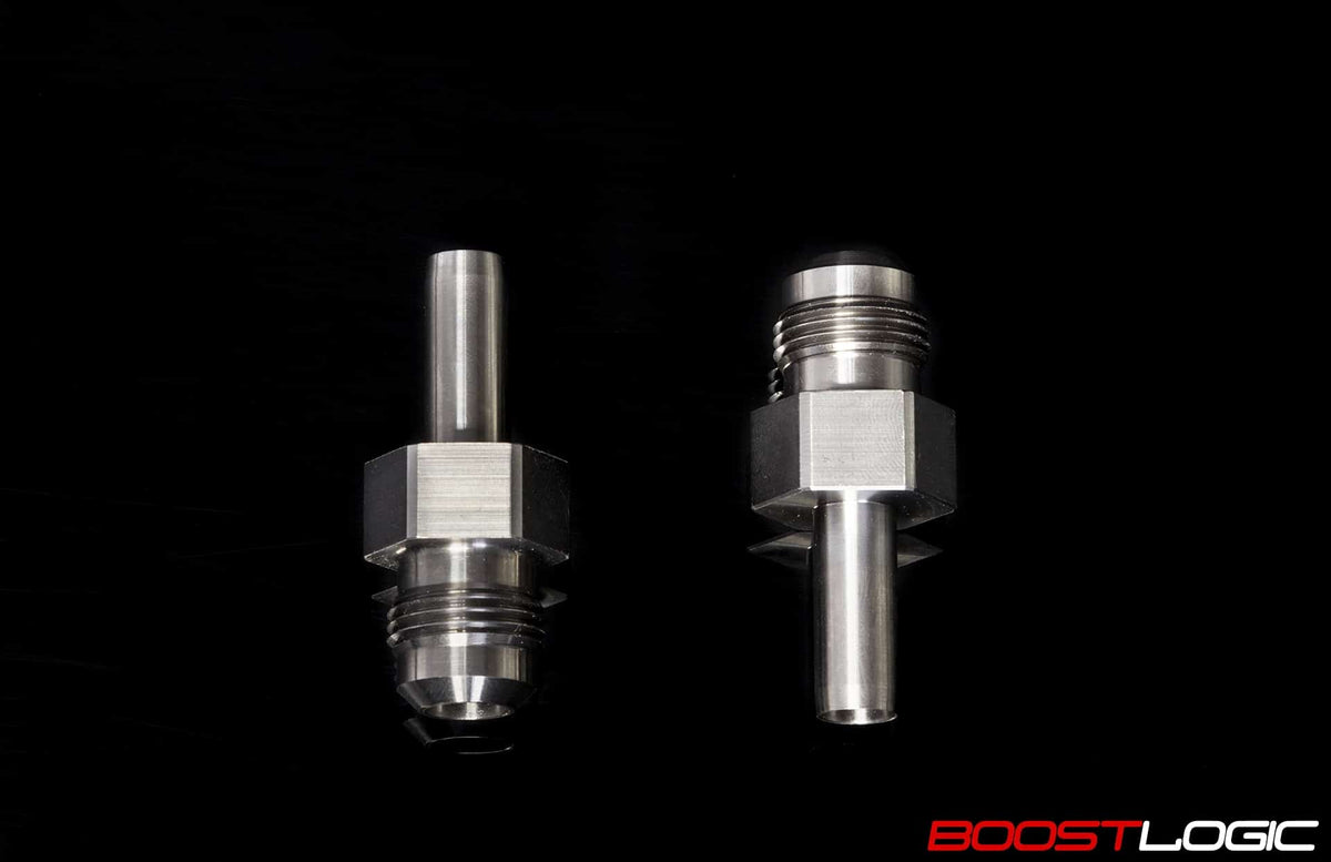 Pair of Boost Logic titanium valve cover fittings for VR38DETT