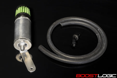 Boost Logic R35 transmission overflow can with hose