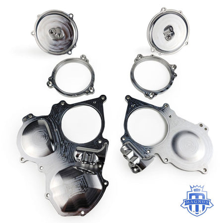Magnus billet left and right VVT timing cam covers for Nissan R35 GTR VR38